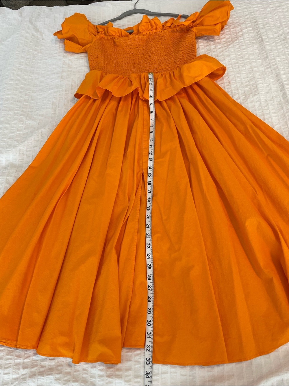 Toccin x RTR Orange Ruffle Off-Shoulder Formal Dress - Picture 5 of 13